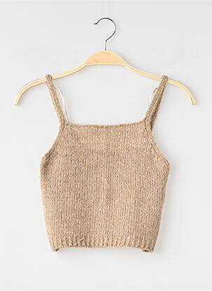 Top col carré sans manche beige PULL & BEAR femme
