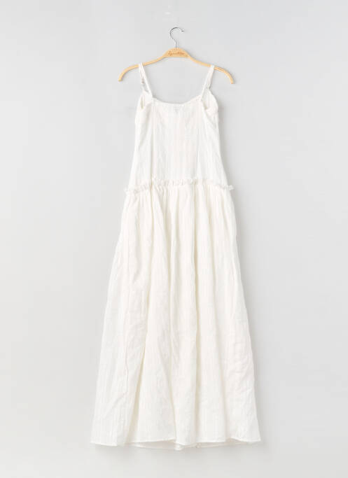 Robe longue manches bretelles ajustables fines bretelles beige PEPPERMAYO femme