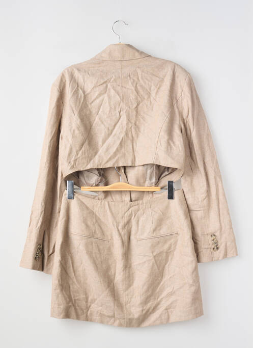 Robe mi-longue manches longues manches longues beige H&M femme