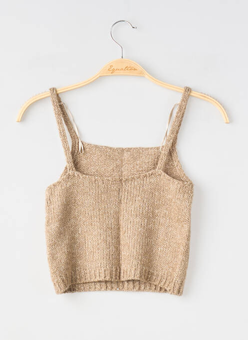 Top col carré sans manche beige PULL & BEAR femme