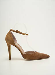 Escarpins nubuck talon haut de 10cm et plus marron TOSCA BLU SHOES femme