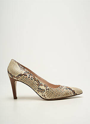 Escarpins semelle extérieure cuir talon de 7 à 9cm beige PARALLELE femme