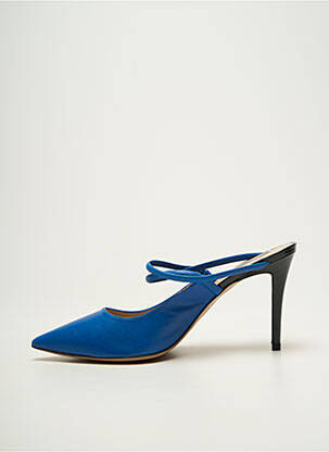 Mules/sabots semelle extérieure cuir talon haut de 10cm et plus bleu PURA LOPEZ femme