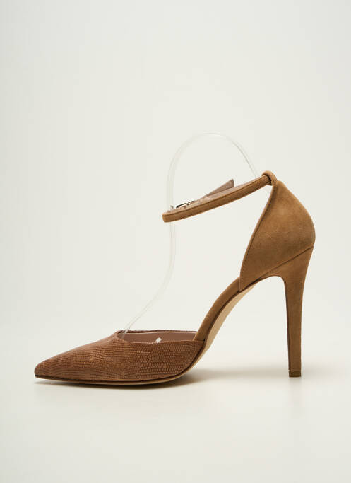 Escarpins nubuck talon haut de 10cm et plus marron TOSCA BLU SHOES femme