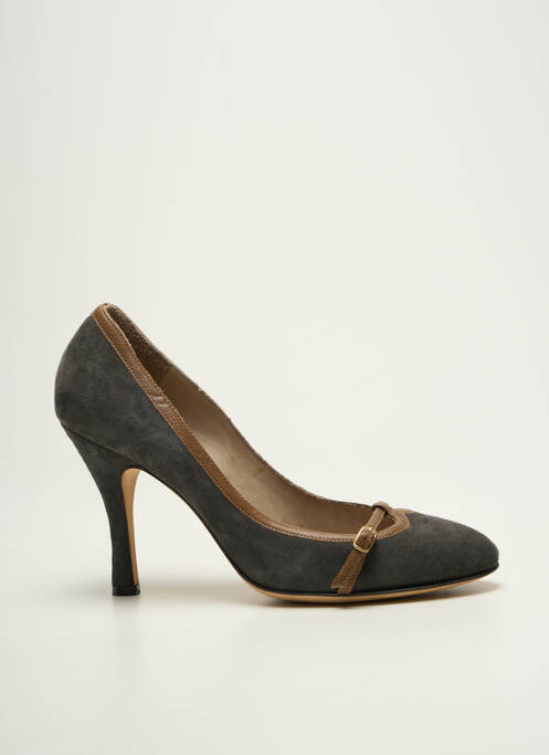Escarpins nubuck talon de 7 à 9cm gris MINA BUENOS AIRES femme