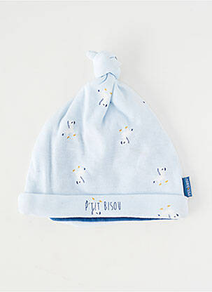 Bonnet imprimé fantaisie bleu P'TIT BISOU garcon