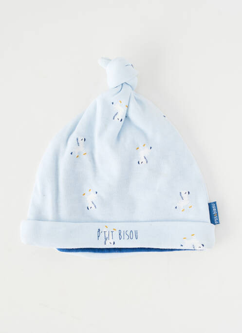 Bonnet imprimé fantaisie bleu P'TIT BISOU garcon