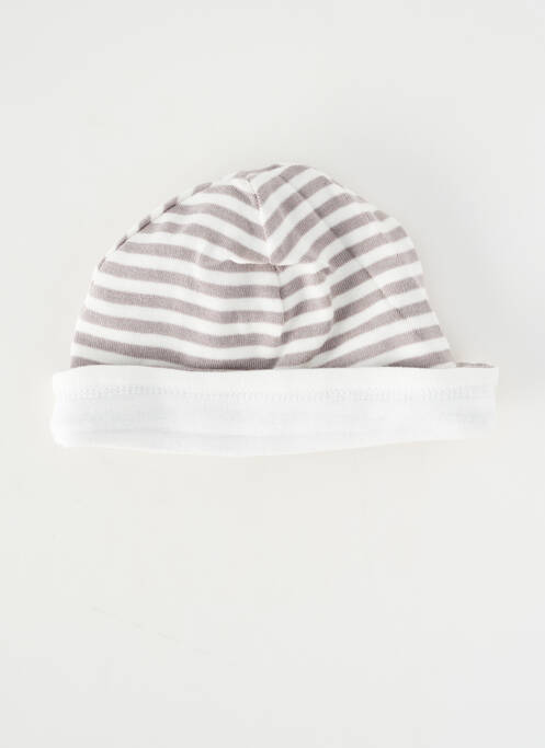 Bonnet imprimé fantaisie blanc P'TIT BISOU garcon