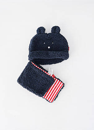 Bonnet doublure bleu P'TIT BISOU garcon