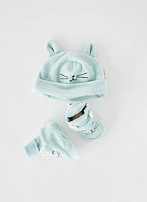 Bonnet doublure vert P'TIT BISOU garcon