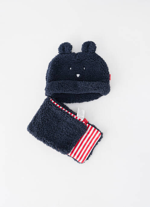 Bonnet doublure bleu P'TIT BISOU garcon