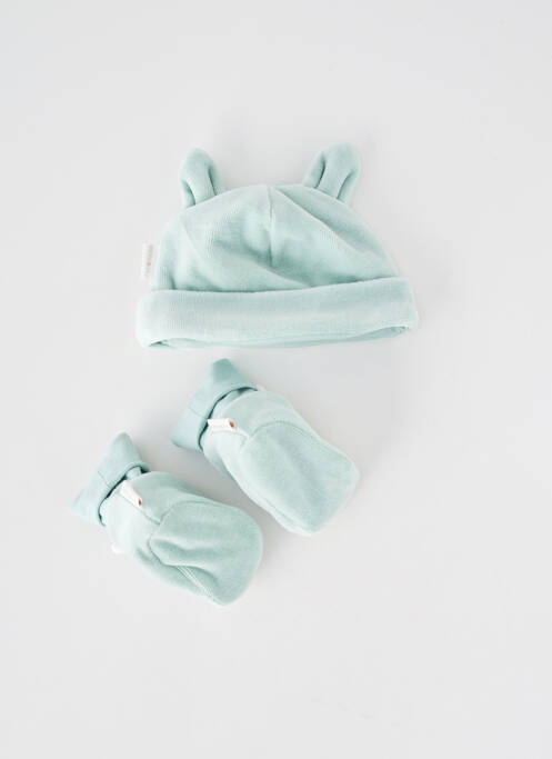 Bonnet doublure vert P'TIT BISOU garcon