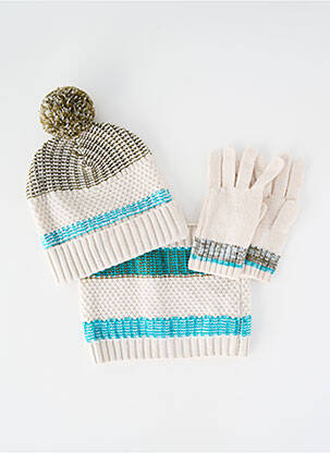 Bonnet maille tricot beige MARESE enfant