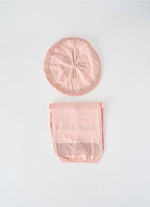 Bonnet finition bords-côtes rose MARESE fille