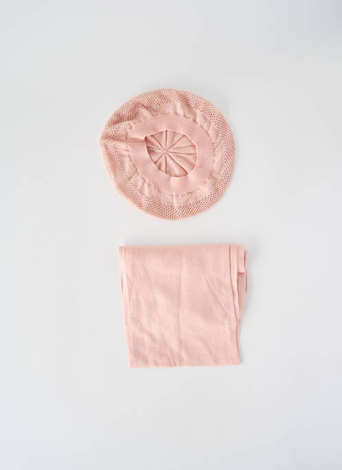 Bonnet finition bords-côtes rose MARESE fille