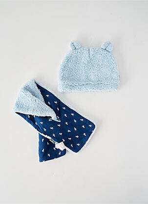 Bonnet doublure bleu P'TIT BISOU garcon