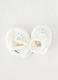 Chaussons/pantoufles bout rond bout rond blanc P'TIT BISOU garcon