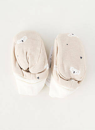 Chaussons/pantoufles bout rond bout rond beige MARESE enfant
