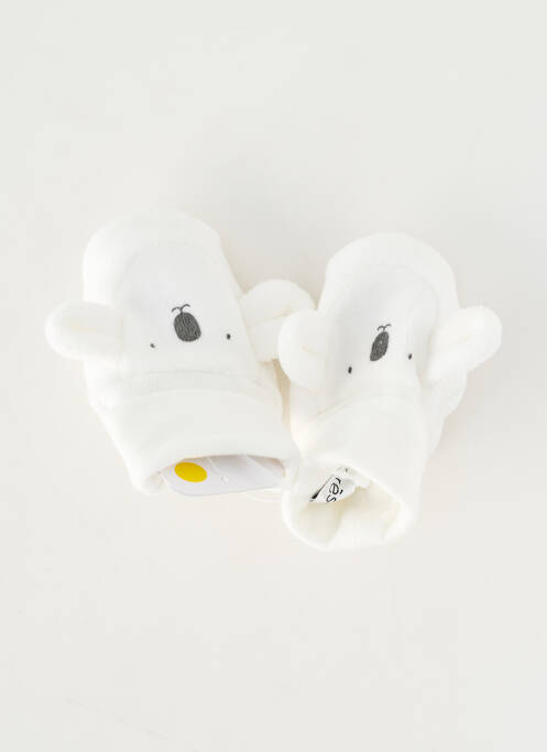 Chaussons/pantoufles bout rond bout rond blanc MARESE enfant