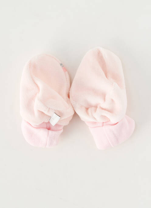 Chaussons/pantoufles tissage velours bout rond rose P'TIT BISOU fille