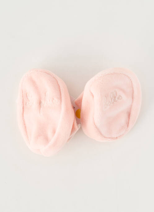 Chaussons/pantoufles semelle extérieure textile bout rond rose P'TIT BISOU fille