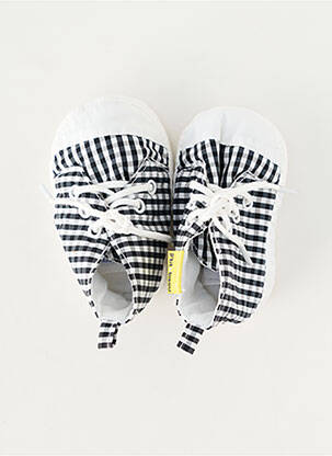 Chaussons/pantoufles fermeture lacets bout rond noir P'TIT BISOU enfant