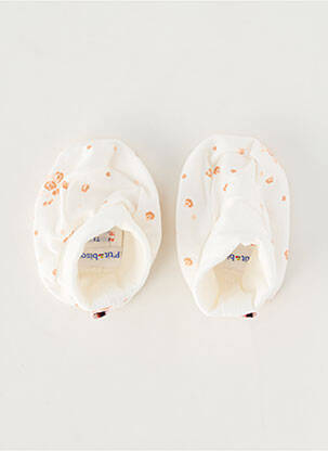 Chaussons/pantoufles semelle extérieure textile blanc P'TIT BISOU fille