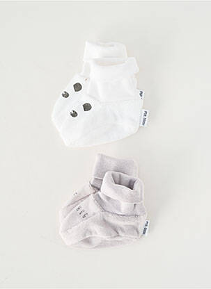 Chaussons/pantoufles semelle extérieure textile bout rond gris P'TIT BISOU garcon