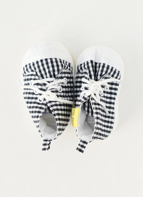 Chaussons/pantoufles fermeture lacets bout rond noir P'TIT BISOU enfant