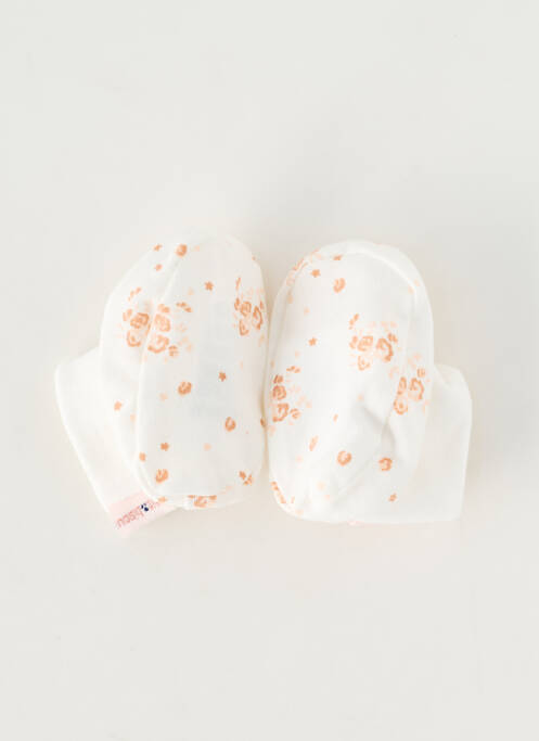 Chaussons/pantoufles semelle extérieure textile blanc P'TIT BISOU fille