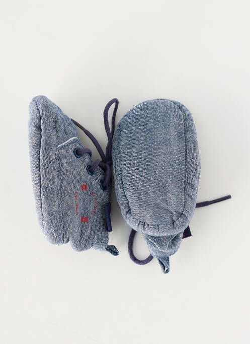 Chaussons/pantoufles fermeture lacets bout rond bleu P'TIT BISOU garcon