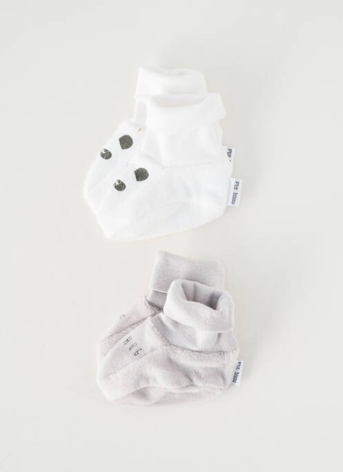 Chaussons/pantoufles semelle extérieure textile bout rond gris P'TIT BISOU garcon