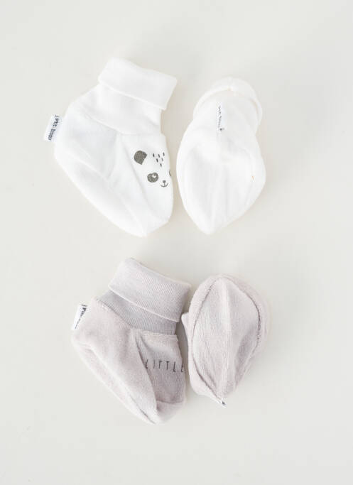 Chaussons/pantoufles semelle extérieure textile bout rond gris P'TIT BISOU garcon