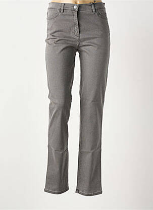 Jeans coupe slim stretch taille haute gris TONI femme