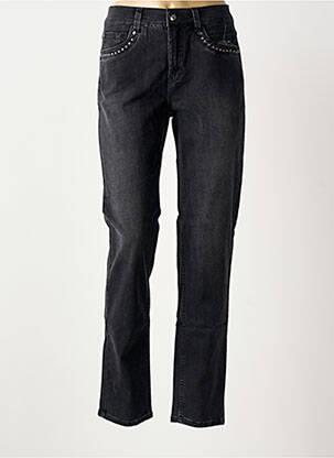 Jeans coupe slim broderie rivets taille normale noir ANNA MONTANA femme