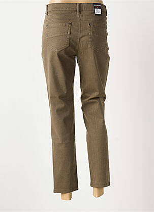 Jeans coupe slim broderie rivets taille normale marron ANNA MONTANA femme