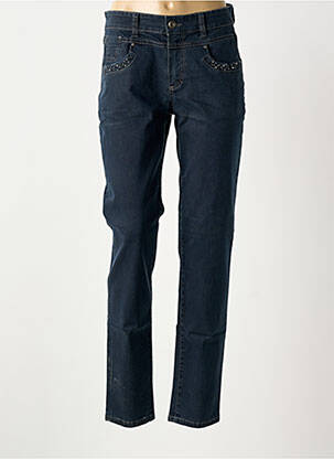 Jeans coupe slim stretch taille normale bleu ANNA MONTANA femme