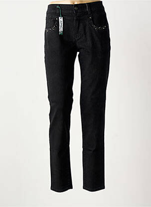 Jeans coupe slim stretch taille normale noir ANNA MONTANA femme