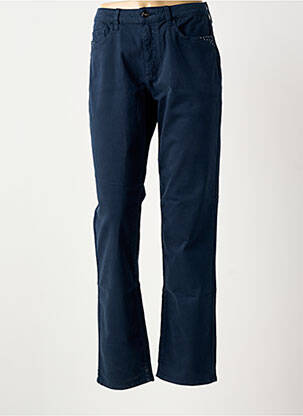 Pantalon slim tissage popeline taille normale bleu GUY DUBOUIS femme