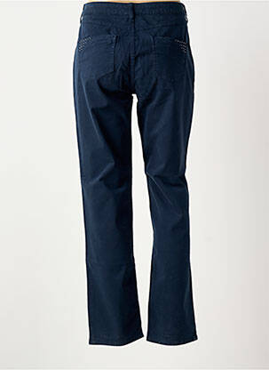 Pantalon slim tissage popeline taille normale bleu GUY DUBOUIS femme