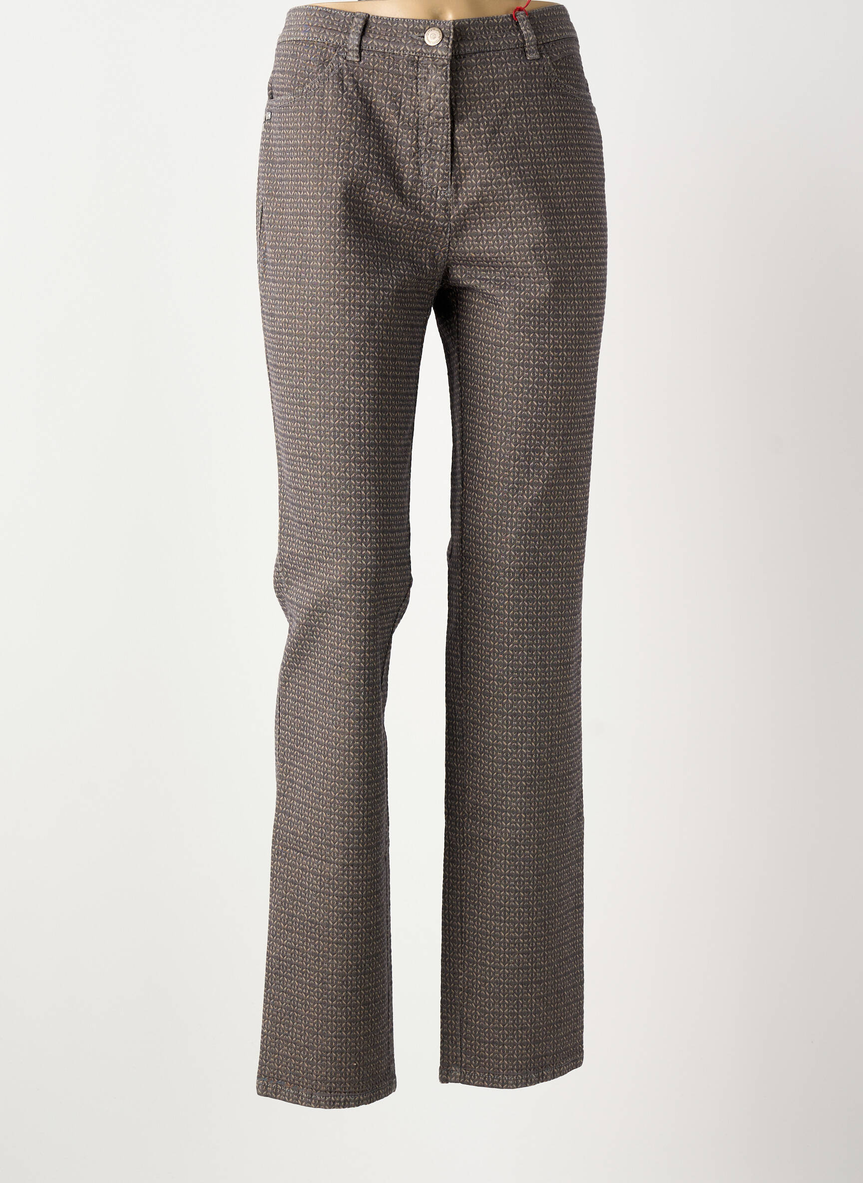 Pantalon slim tissage popeline taille normale gris TONI femme