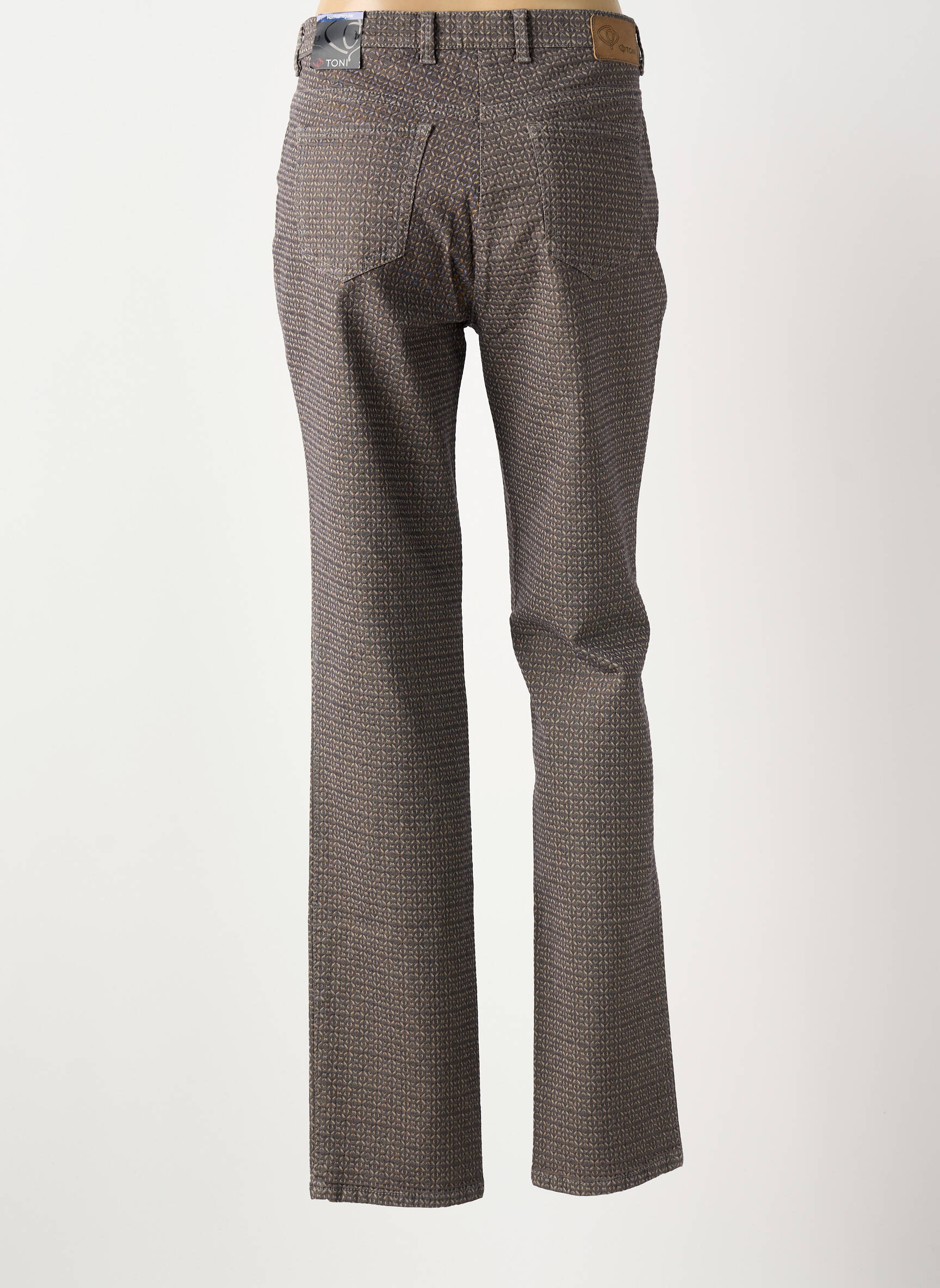 Pantalon slim tissage popeline taille normale gris TONI femme
