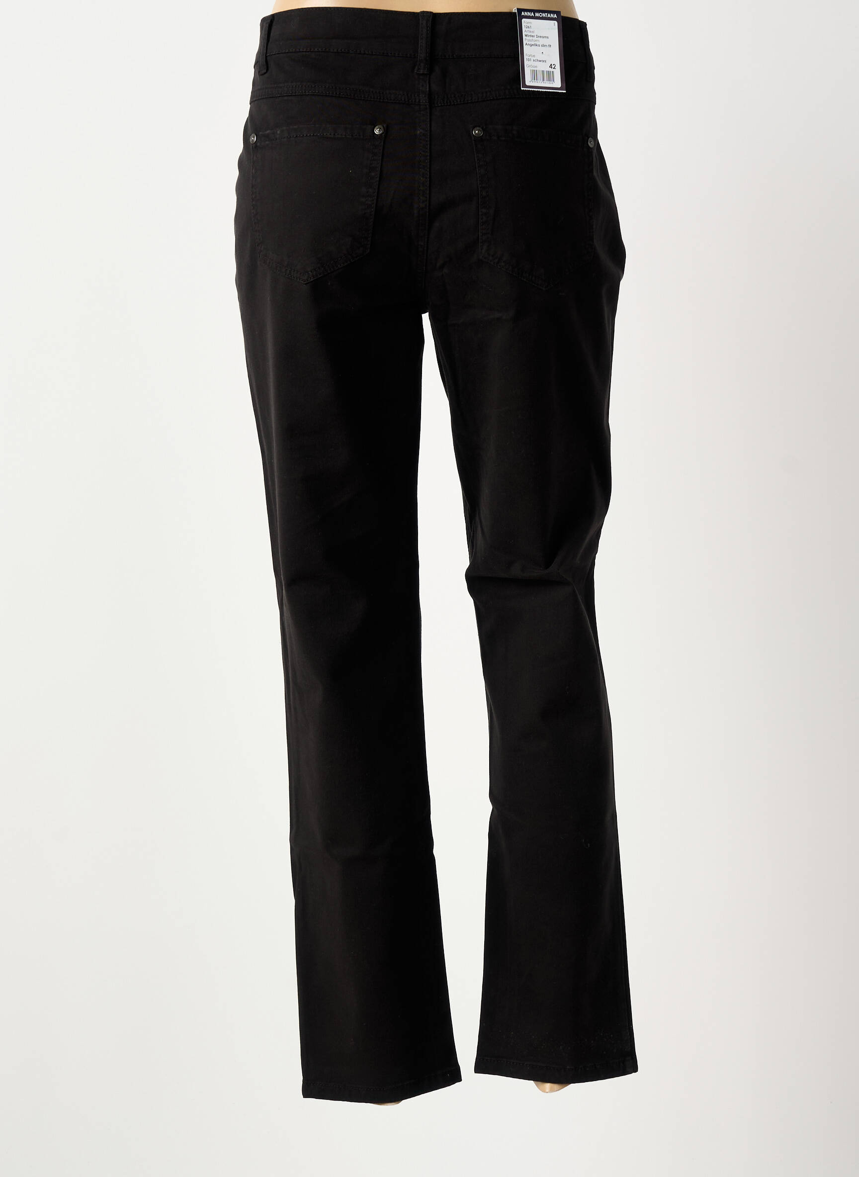 Jeans coupe slim taille normale taille normale noir ANNA MONTANA femme