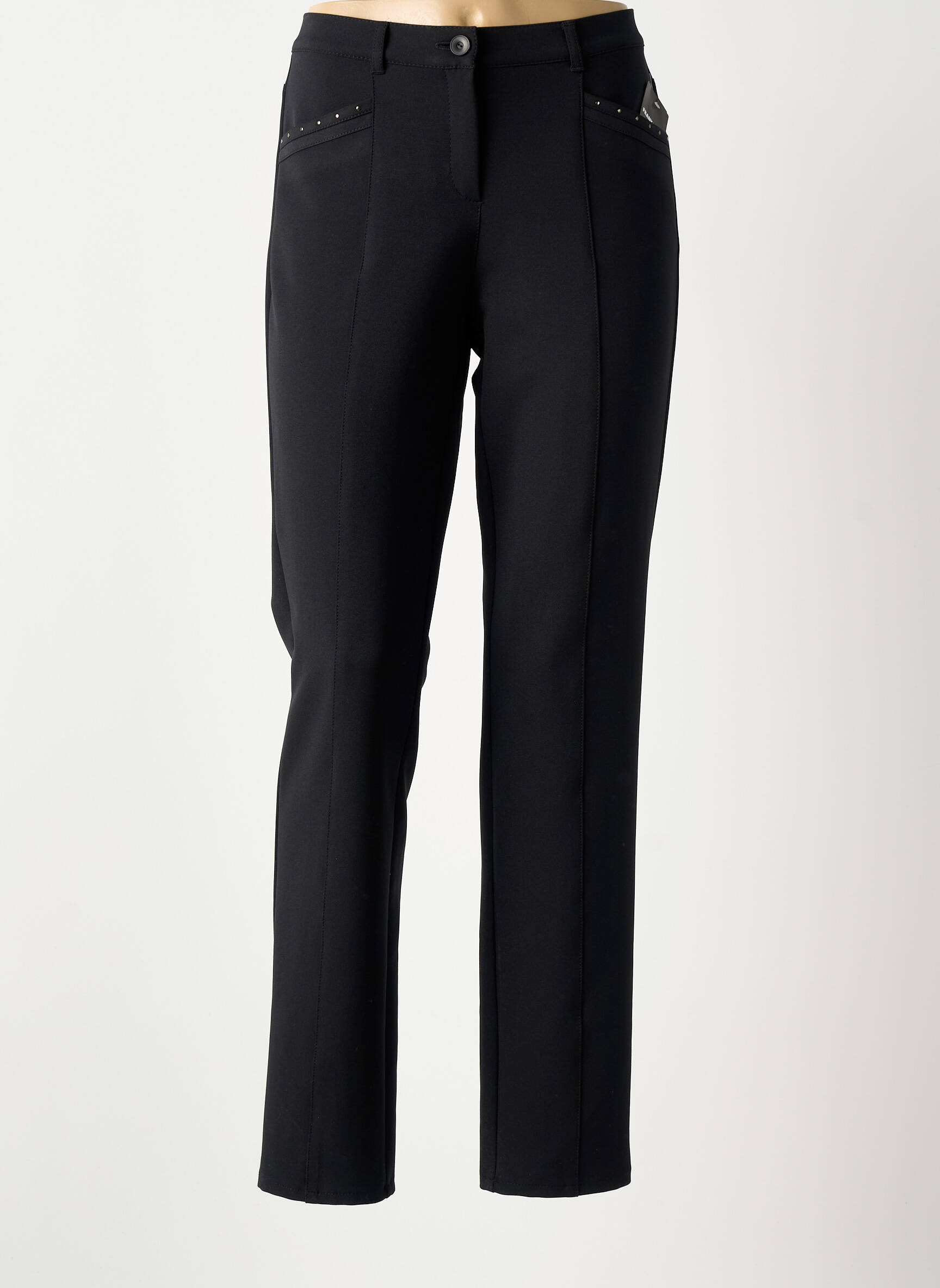 Pantalon slim taille normale taille normale noir FRANK WALDER femme