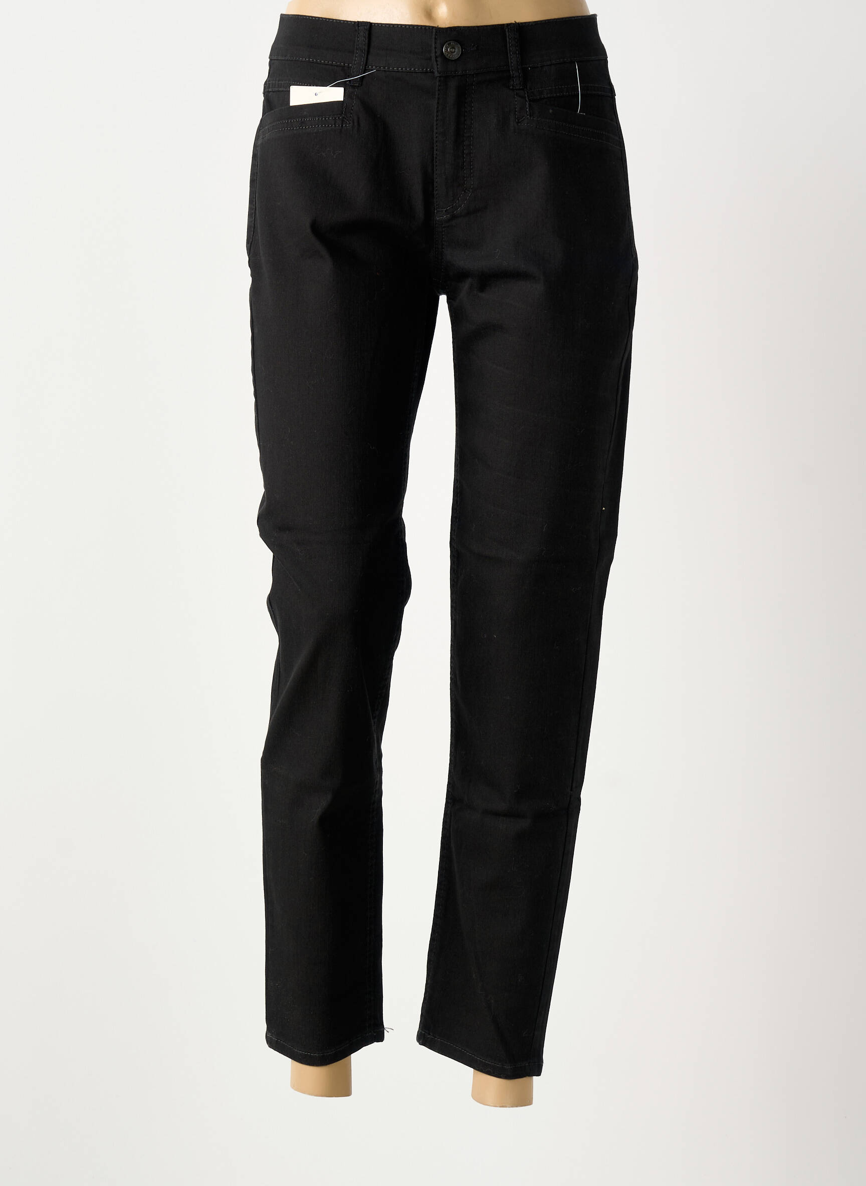 Jeans coupe slim stretch taille normale noir ANNA MONTANA femme