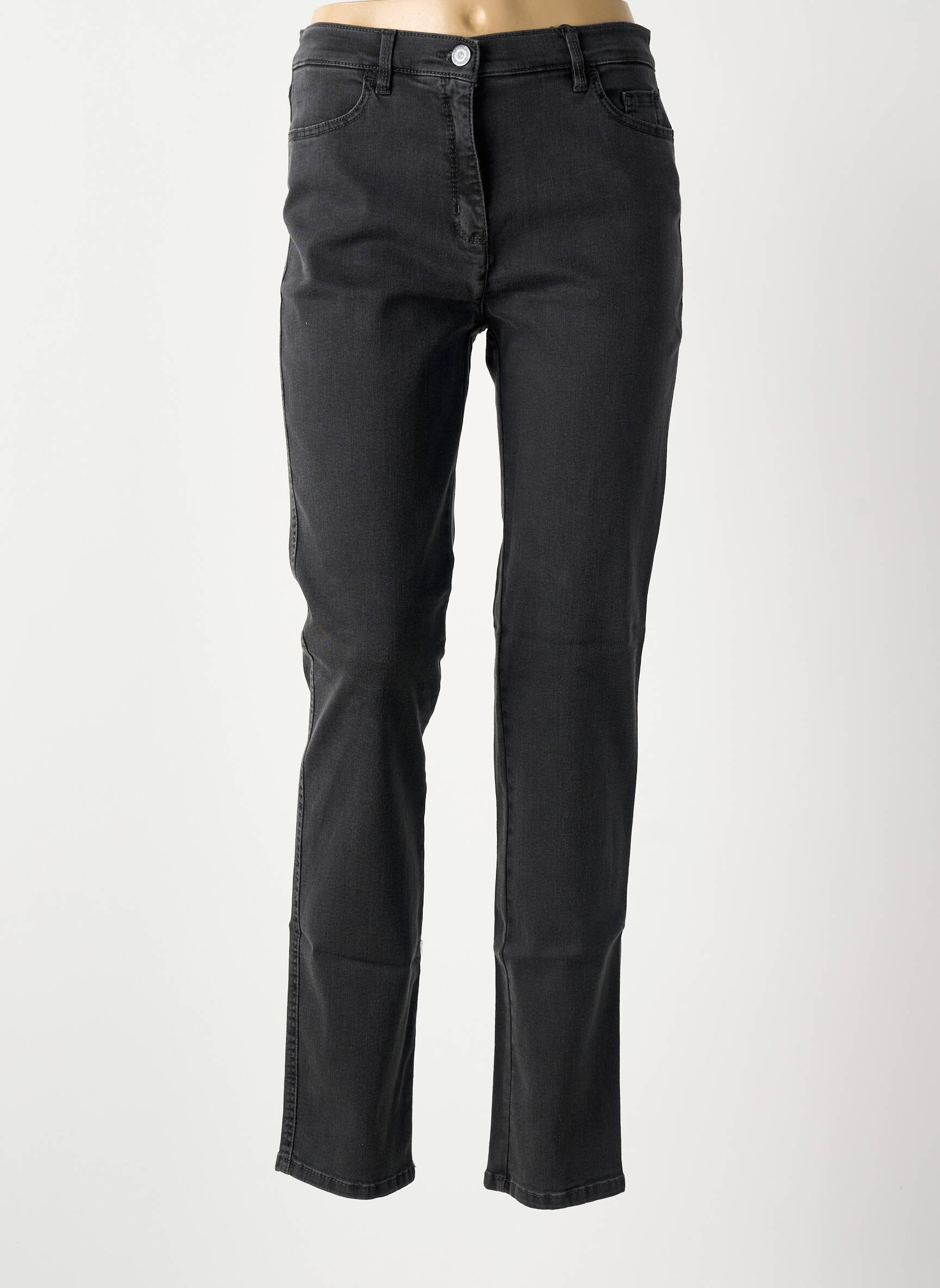 Jeans coupe slim stretch taille haute noir TONI femme