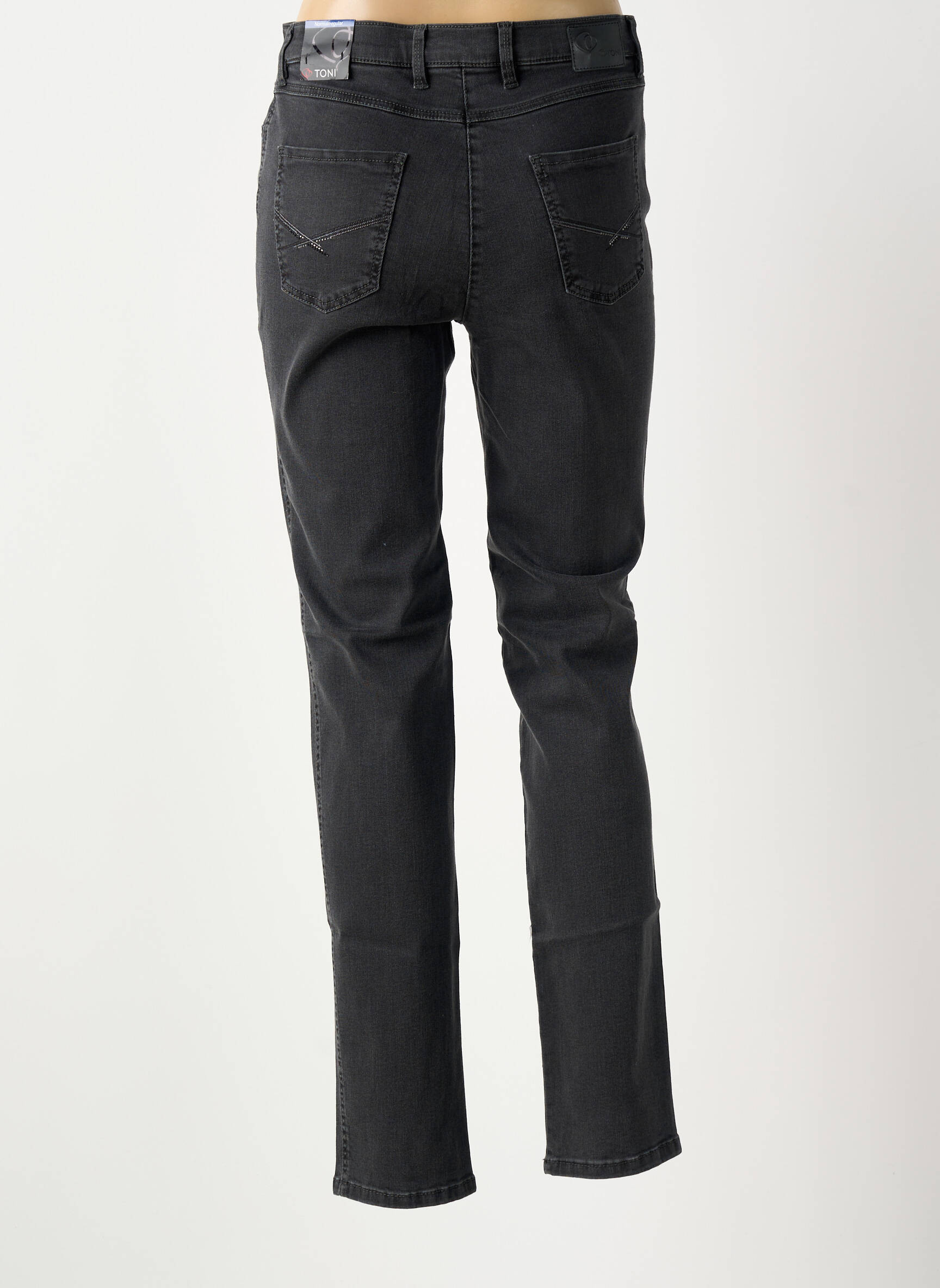 Jeans coupe slim stretch taille haute noir TONI femme