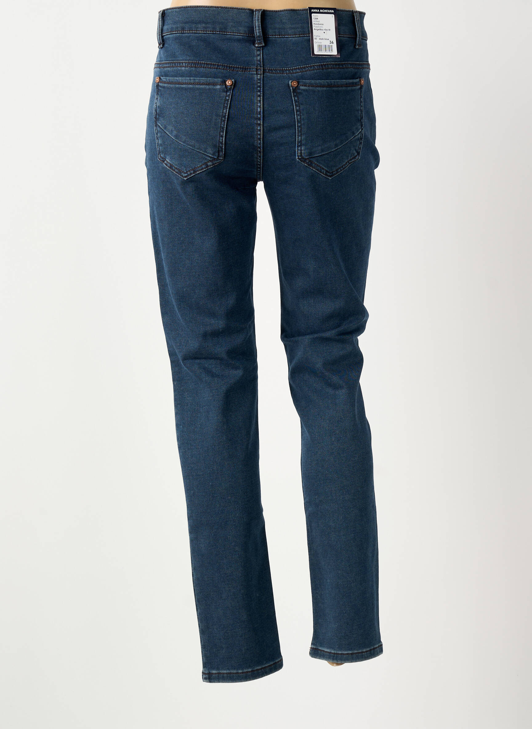 Jeans coupe slim stretch taille normale bleu ANNA MONTANA femme