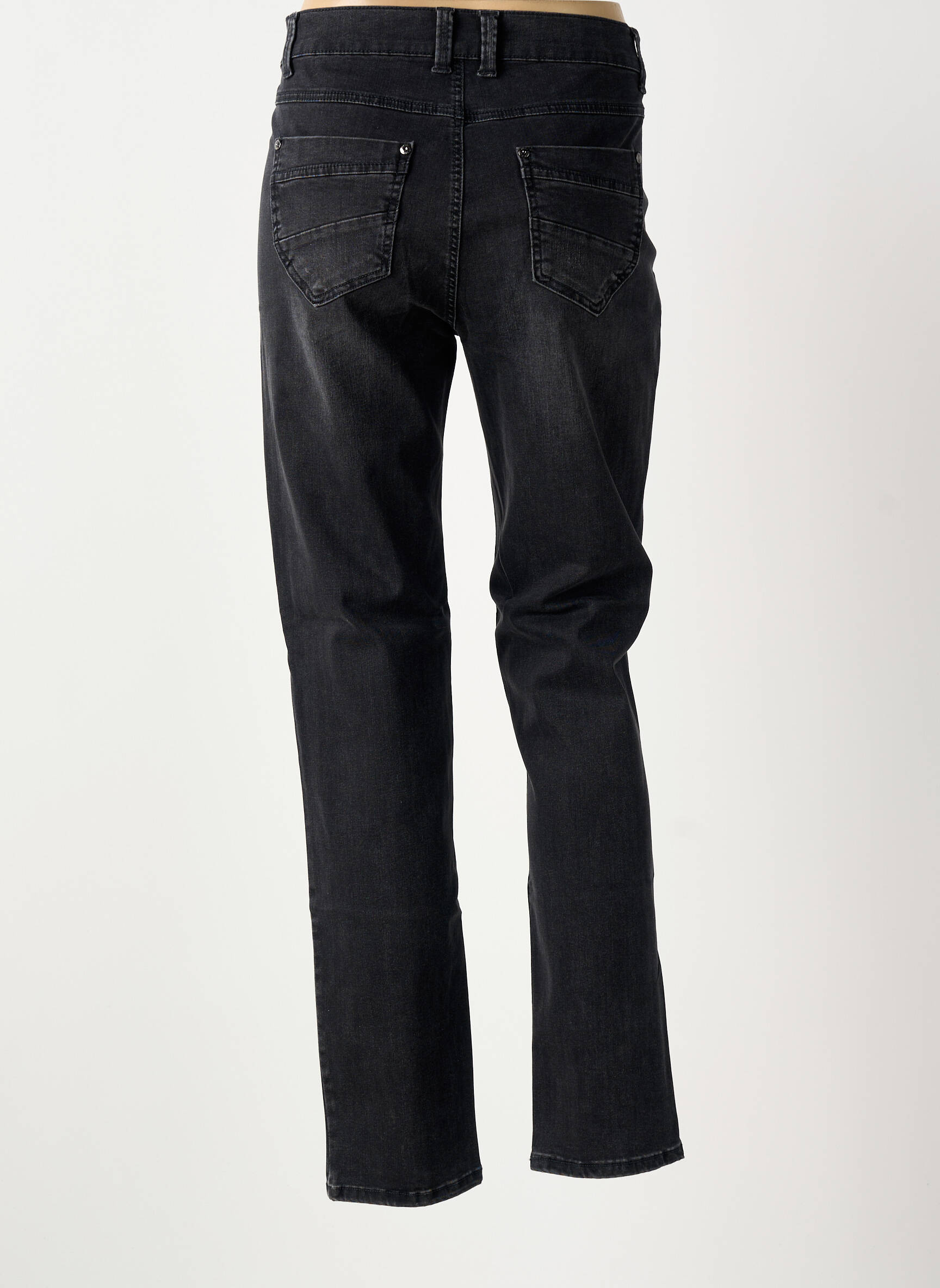 Jeans coupe slim broderie rivets taille normale noir ANNA MONTANA femme