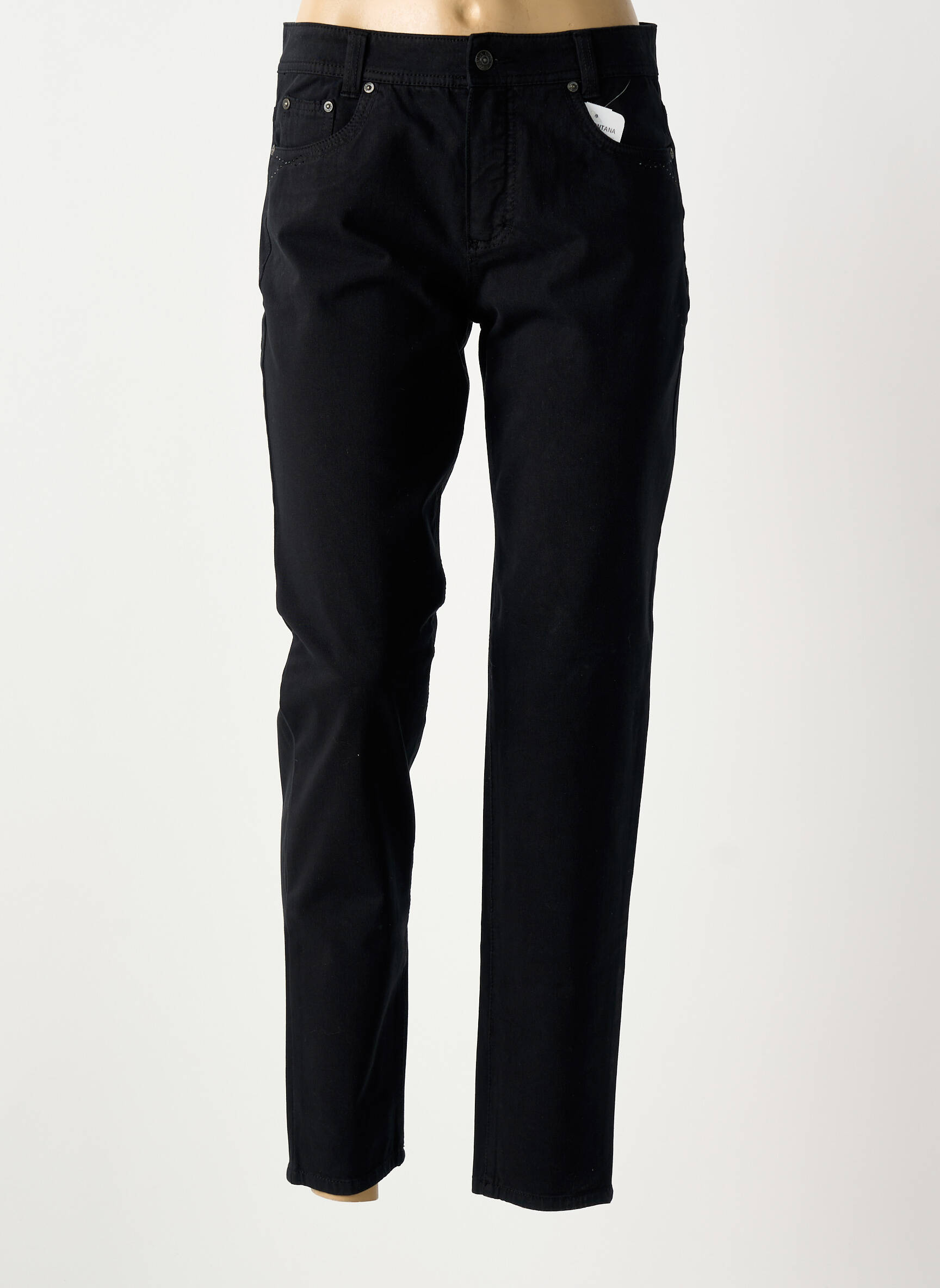 Jeans coupe slim stretch taille normale noir ANNA MARIA femme